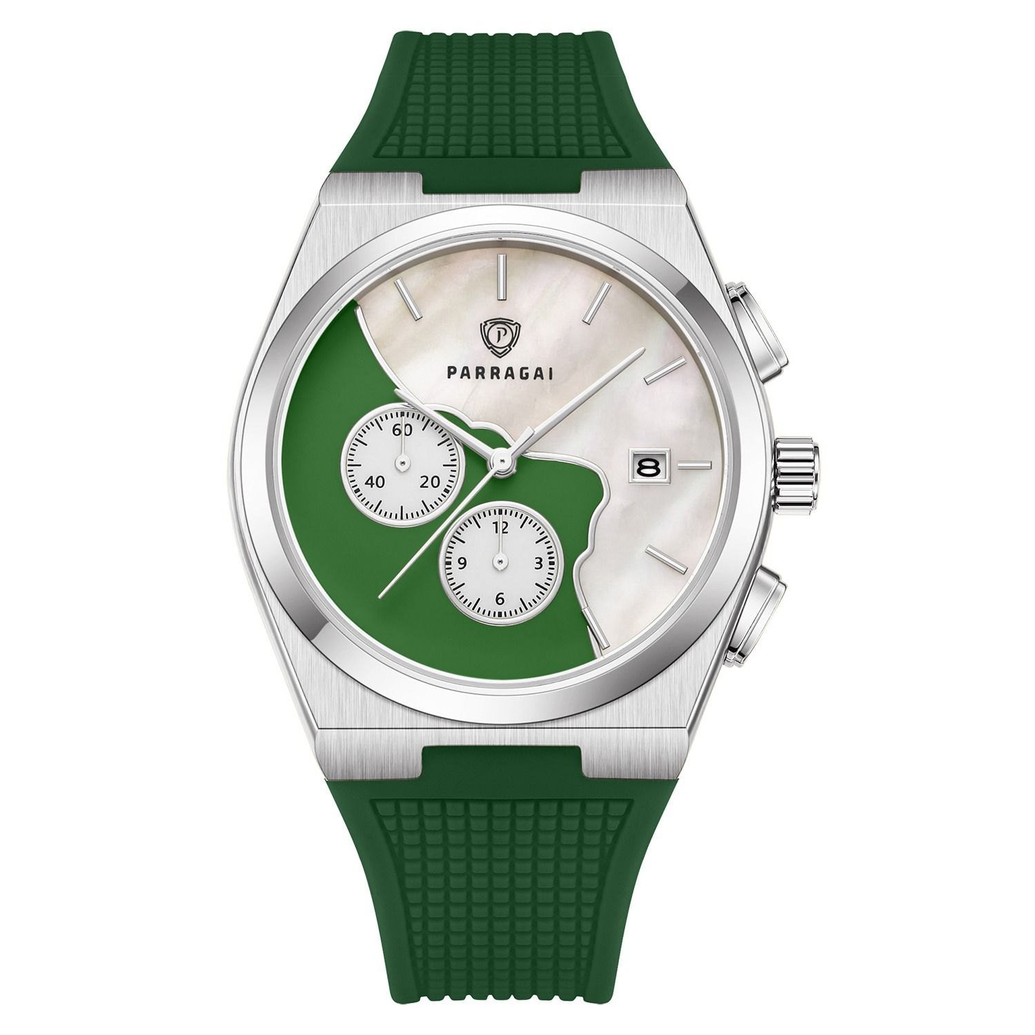 Parragai Tonneau Steel Green MOP - THE AM Fine Timepieces