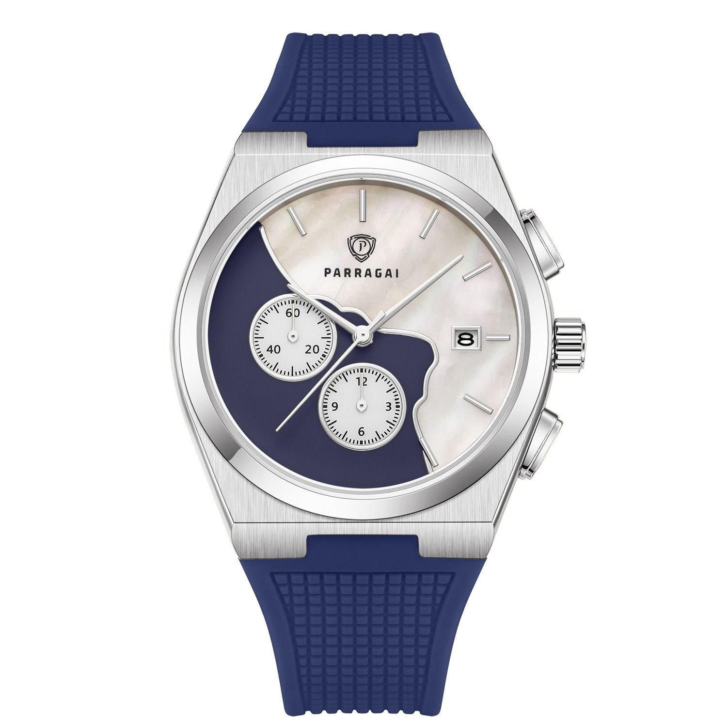 Parragai Tonneau Steel Navy MOP - THE AM Fine Timepieces